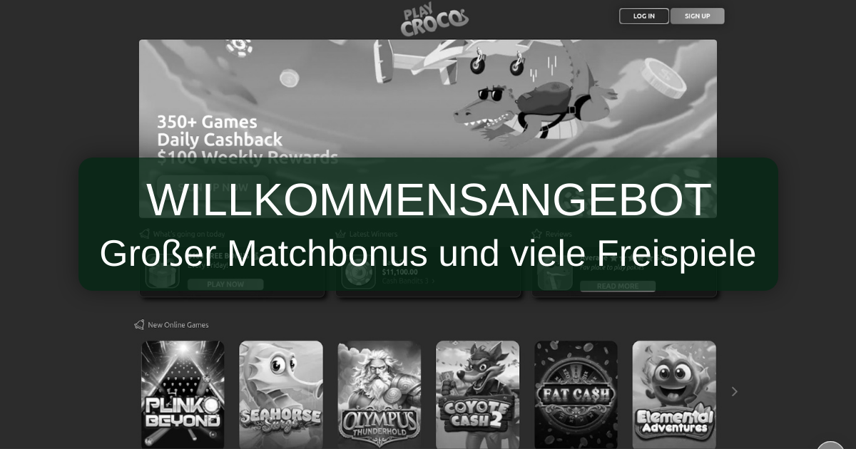 PlayCroco Casino welcome bonus
